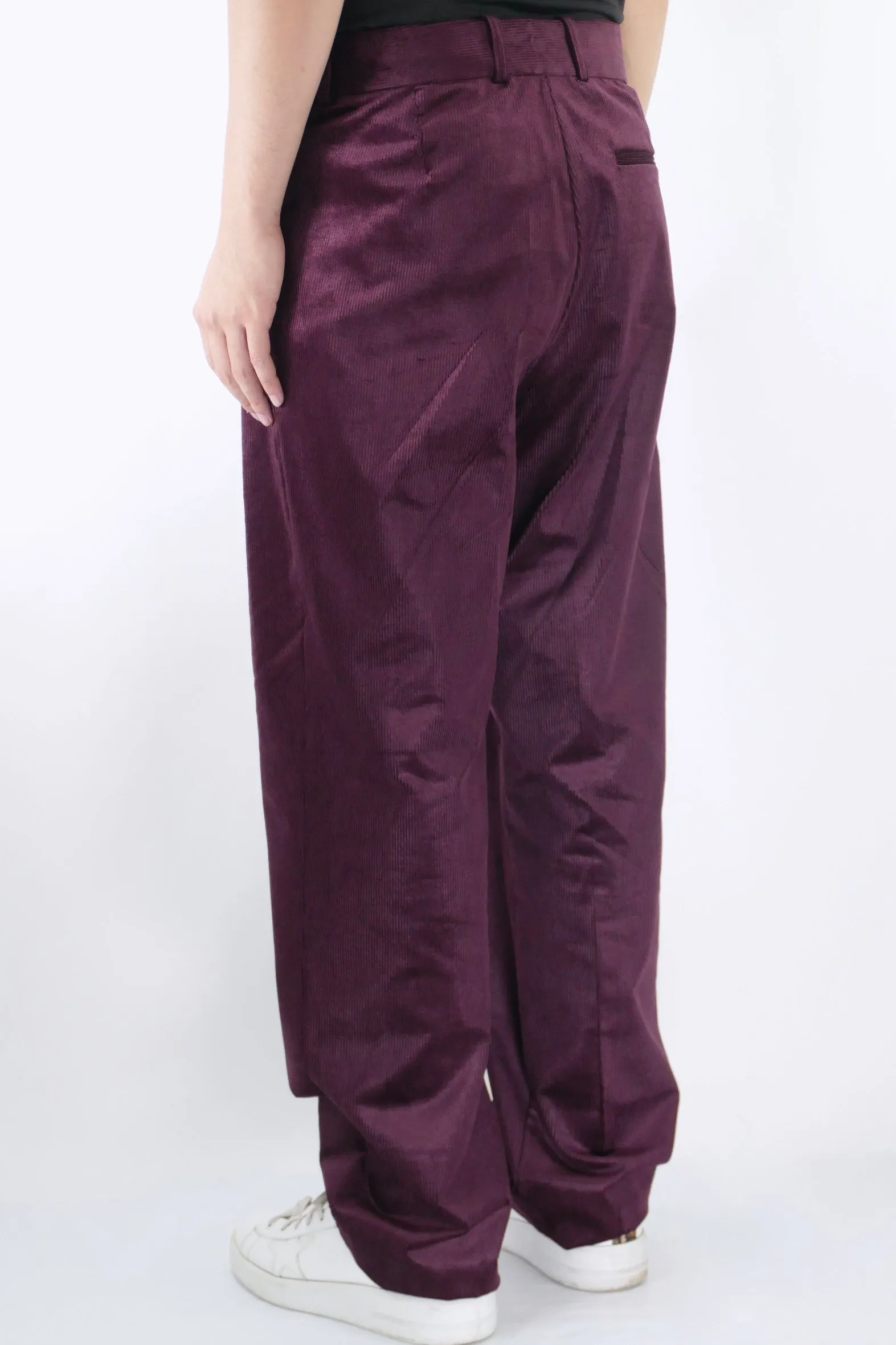 Drôle de Monsieur Mens Corduroy Golfer Pants - Wine Red