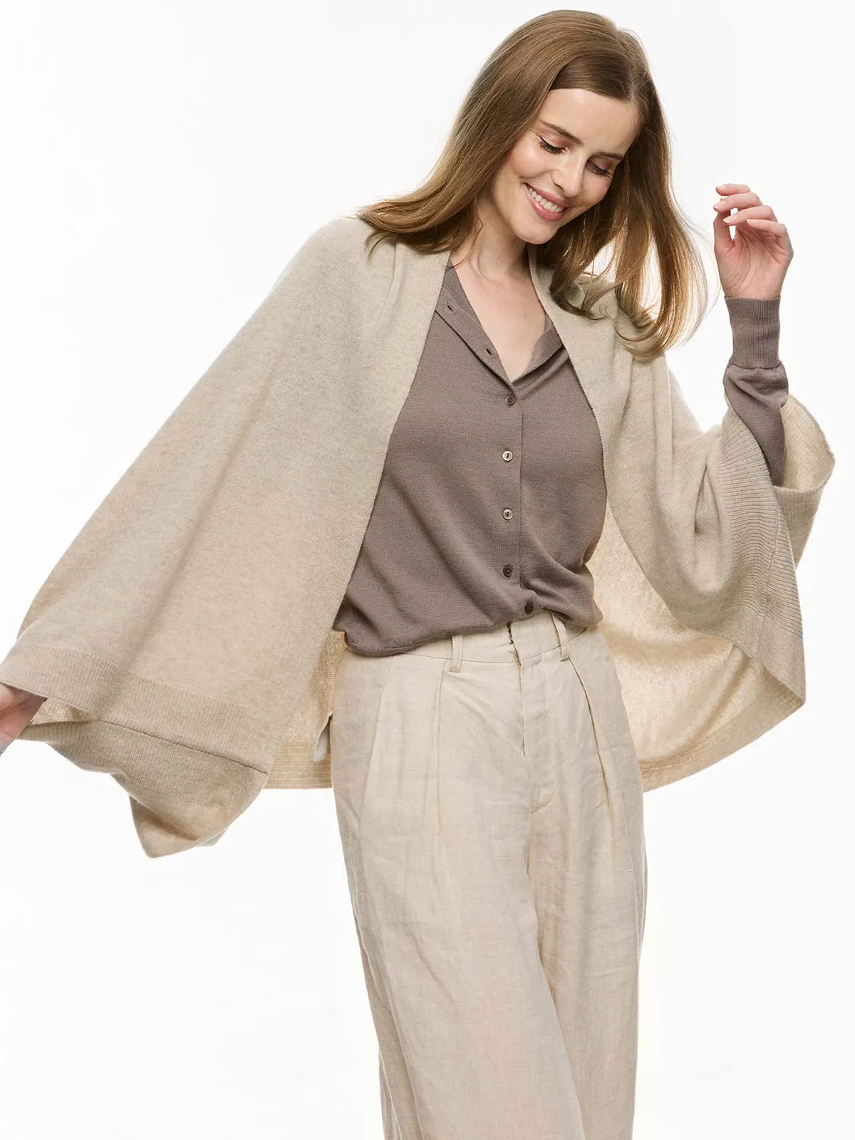 Ecru Wearable Cashmere Wrap