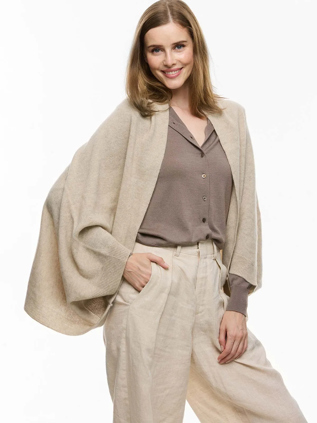 Ecru Wearable Cashmere Wrap
