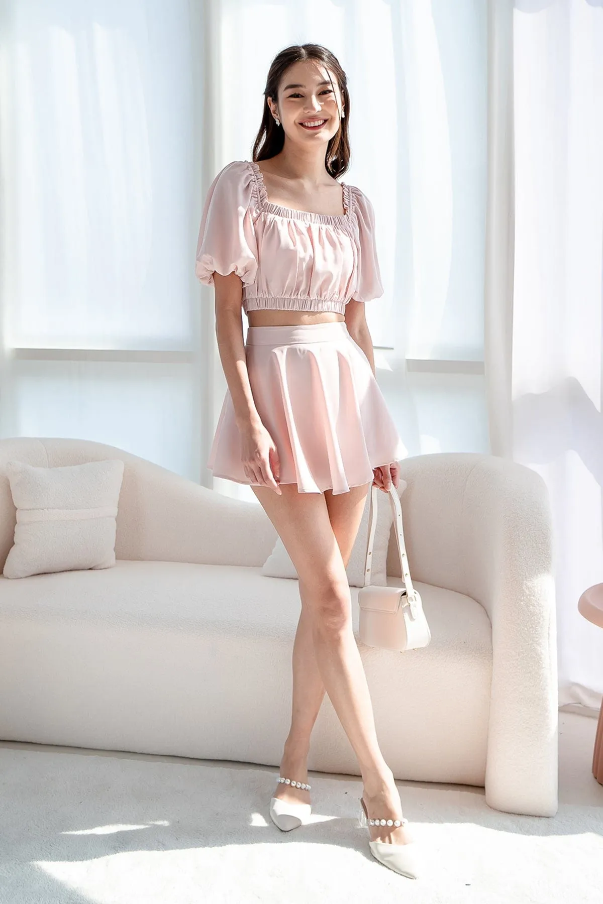 ELLAMAE 2-PC SKORTS SET IN PINK