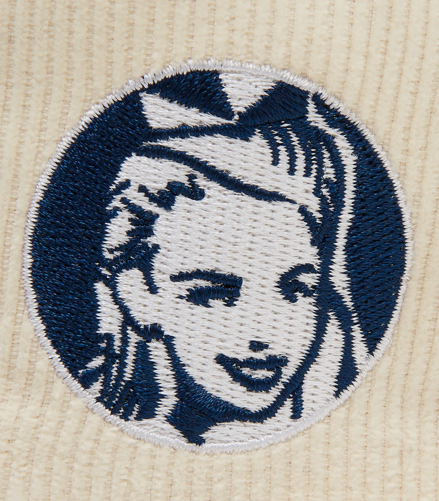 EMBROIDERED LOGO CORDUROY HAT - IVORY