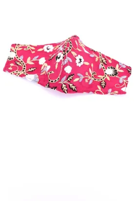 EMBROIDERED SILK / COTTON FACE MASK POPPY