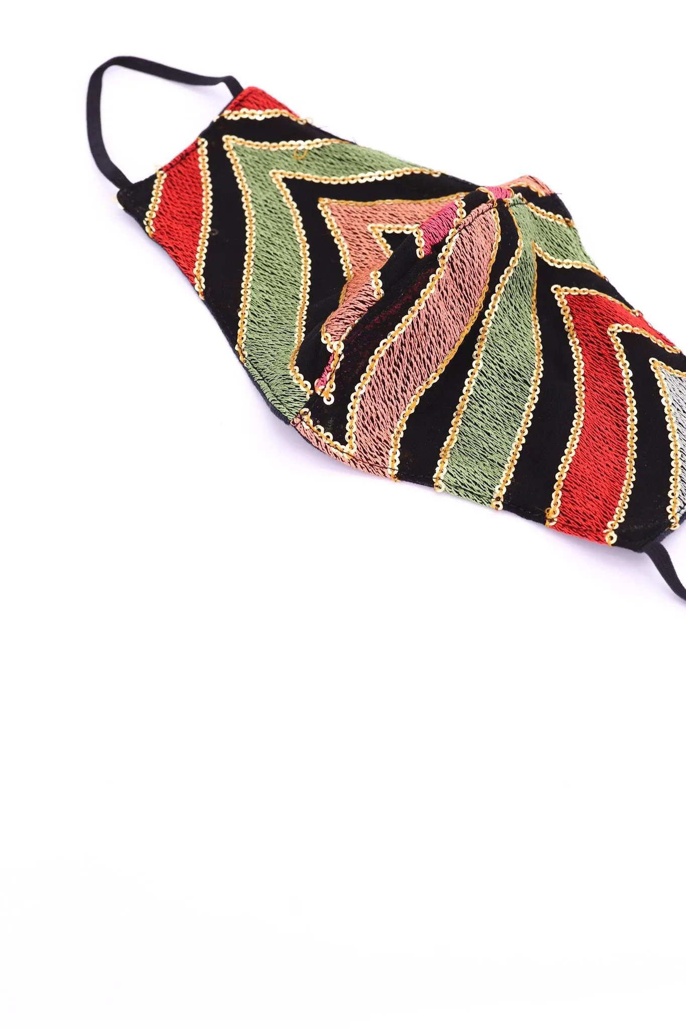 FACE MASK CHIFFON SILK SEQUIN EMBROIDERED MILDRED