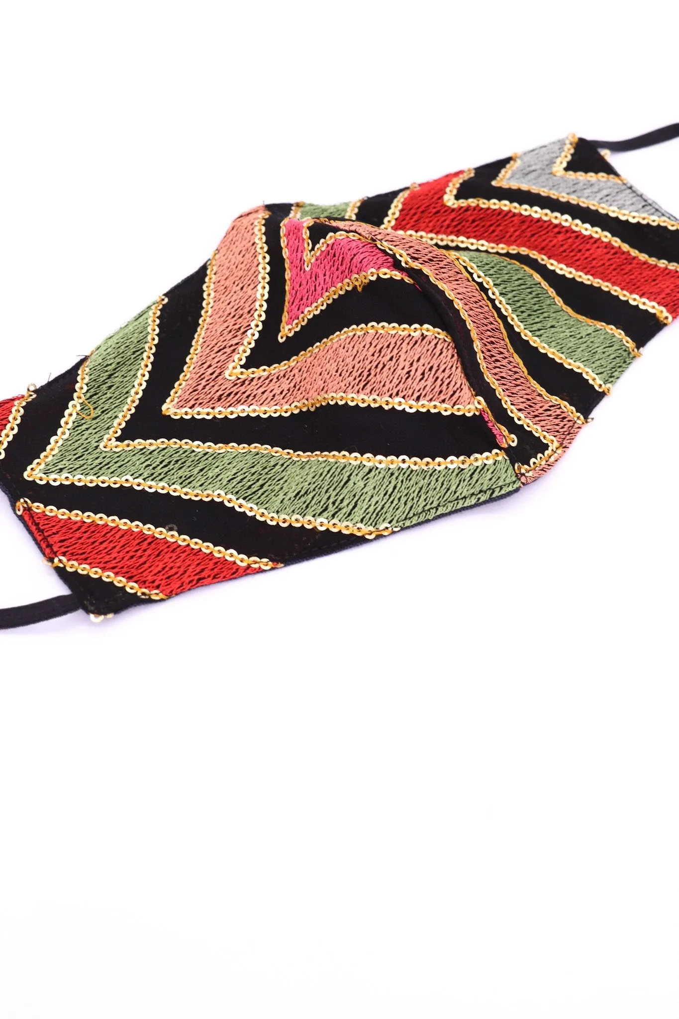 FACE MASK CHIFFON SILK SEQUIN EMBROIDERED MILDRED