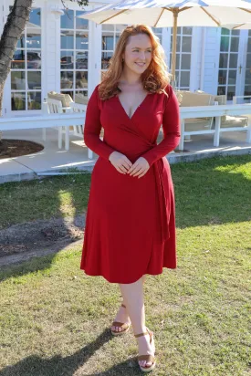 FINAL SALE Bamboo Wrap Dress in Shiraz