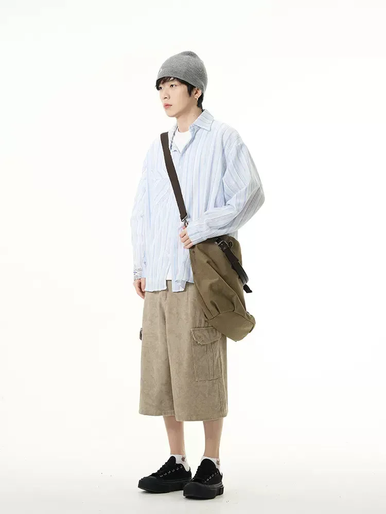 Flap Pockets Denim Shorts