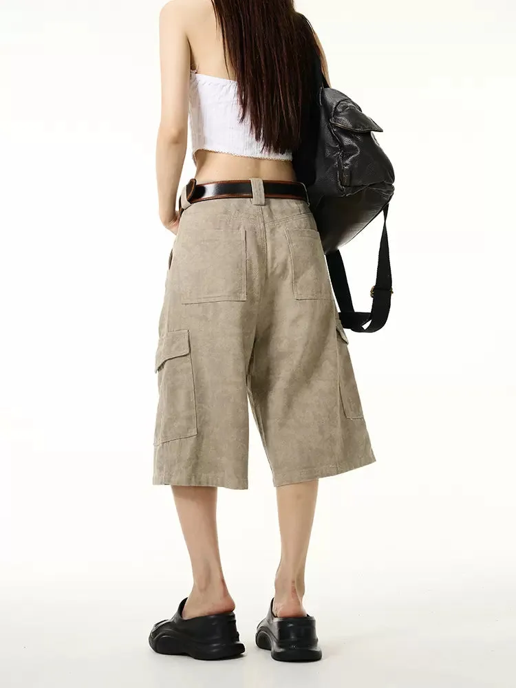 Flap Pockets Denim Shorts