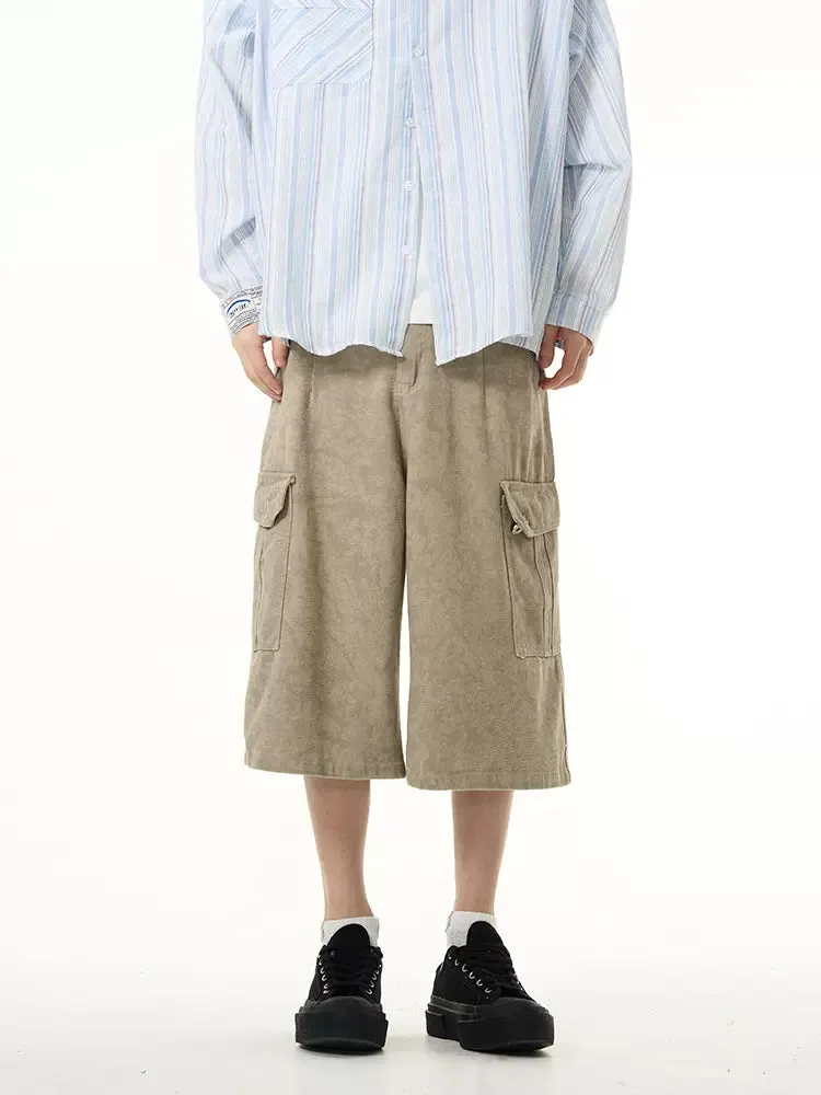 Flap Pockets Denim Shorts