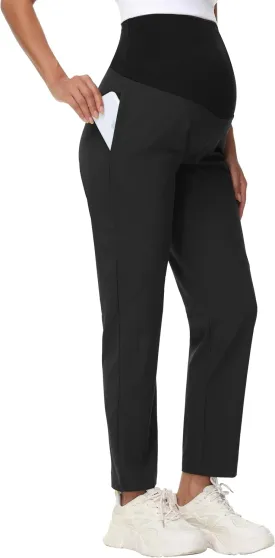 Foucome Women's Maternity Work Pants Comfy Casual Pregnancy Scrub Pants Straight Leg Workwear Scrubs