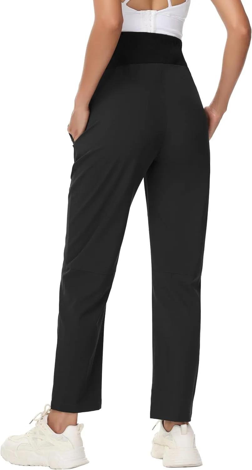 Foucome Women's Maternity Work Pants Comfy Casual Pregnancy Scrub Pants Straight Leg Workwear Scrubs