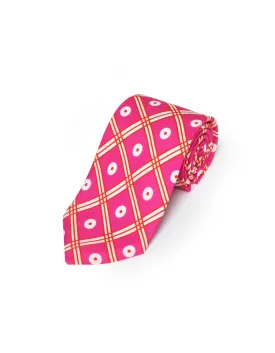 Fuchsia Deco Printed Silk Tie