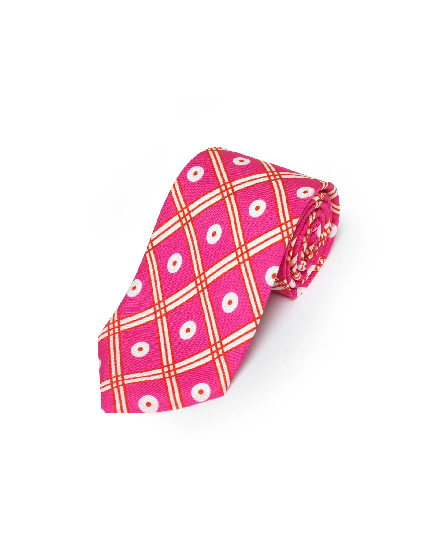 Fuchsia Deco Printed Silk Tie