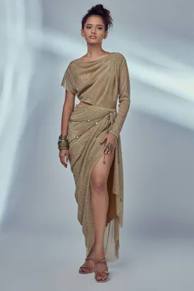 Gold Draped Dress