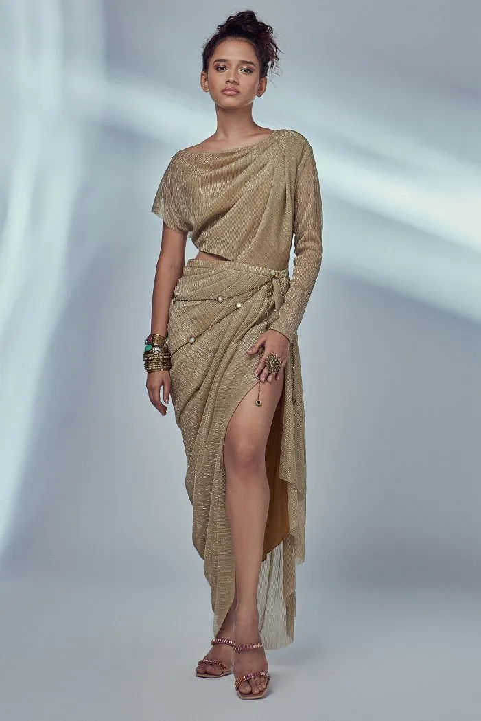Gold Draped Dress