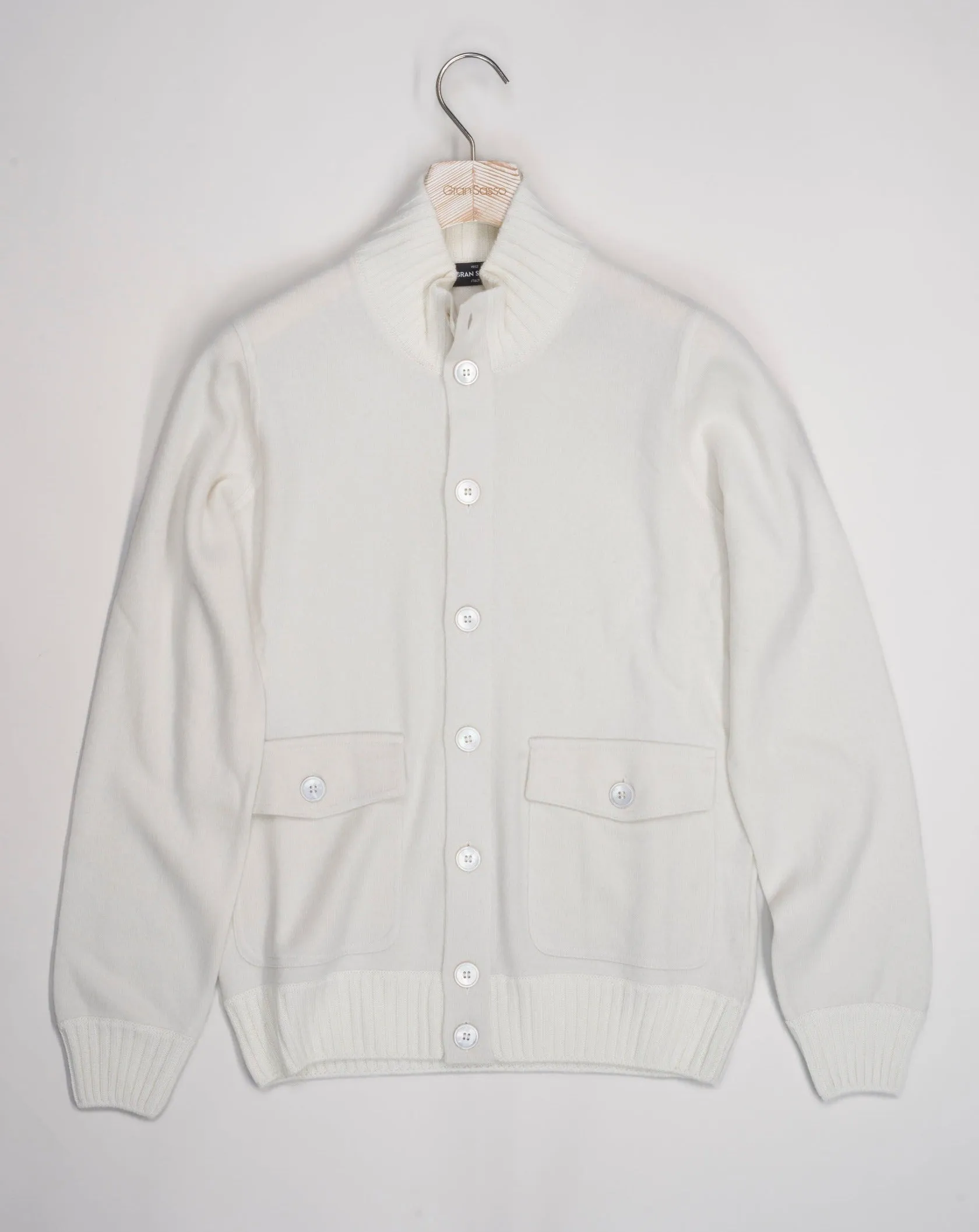 Gran Sasso Felted Cashmere Bomber / Off White
