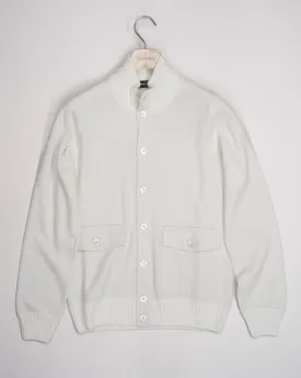 Gran Sasso Felted Cashmere Bomber / Off White