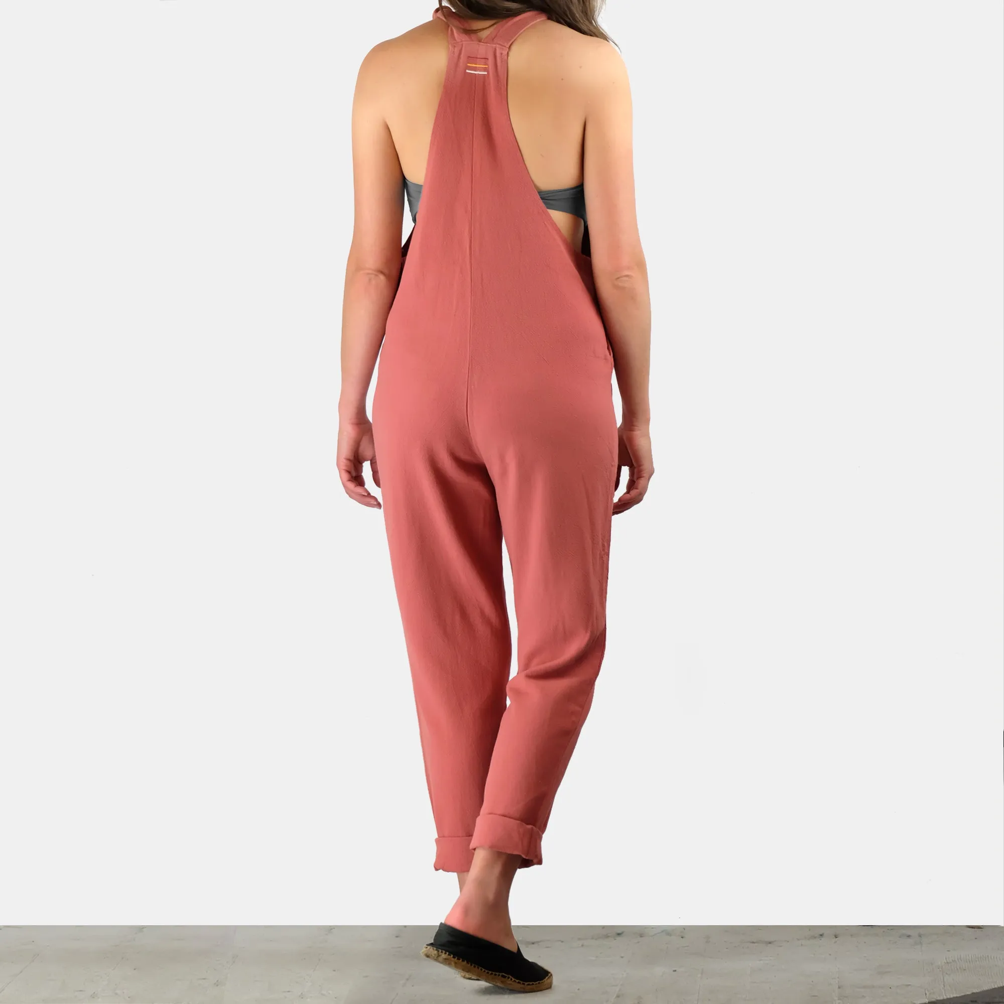 Hemp Cotton Overalls - Coral