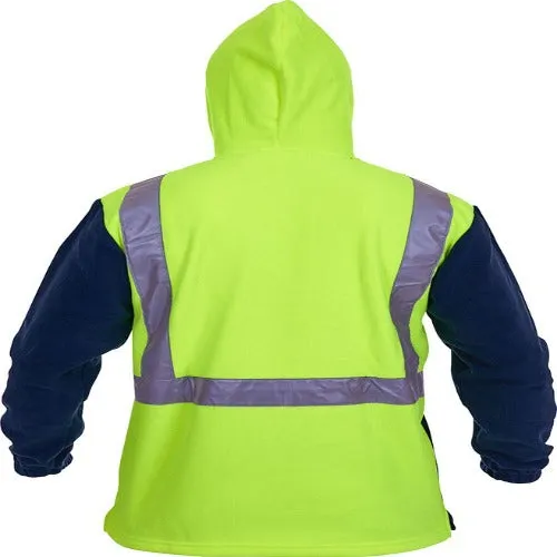 Hi Vis Polar Fleece Hoodie - Yellow/Navy