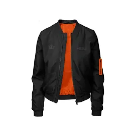 Optimized Title: Black and Orange HSU Bomber Jacket