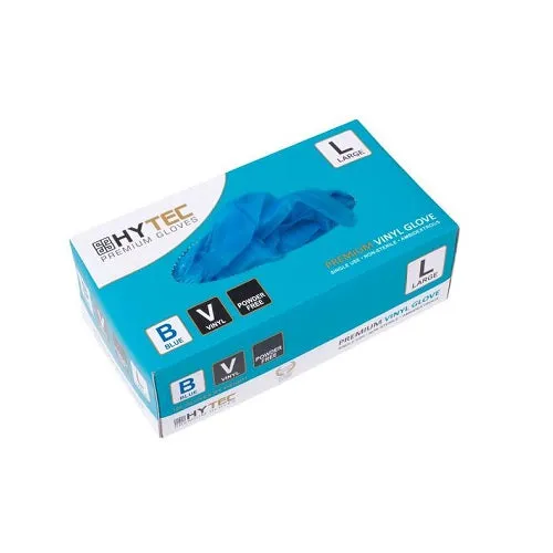 Hytec Blue Vinyl Powder Free Gloves
