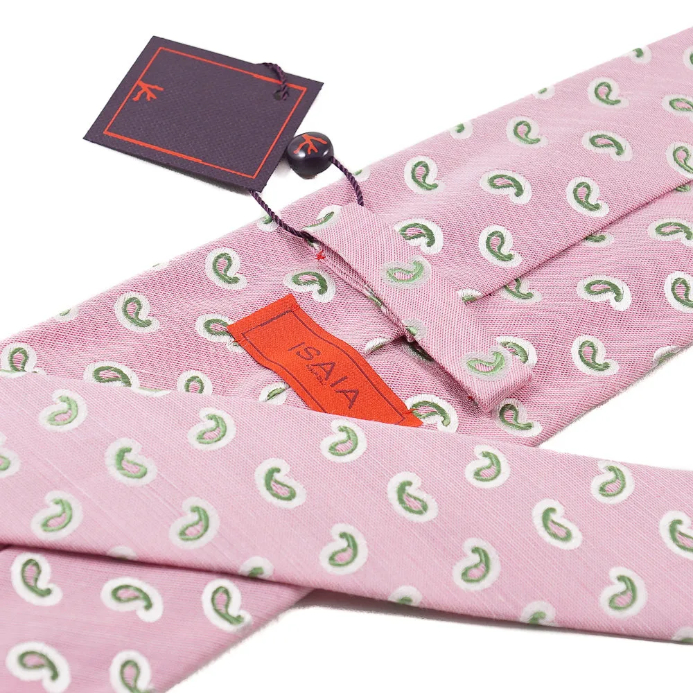 Isaia 7-Fold Paisley Jacquard Tie