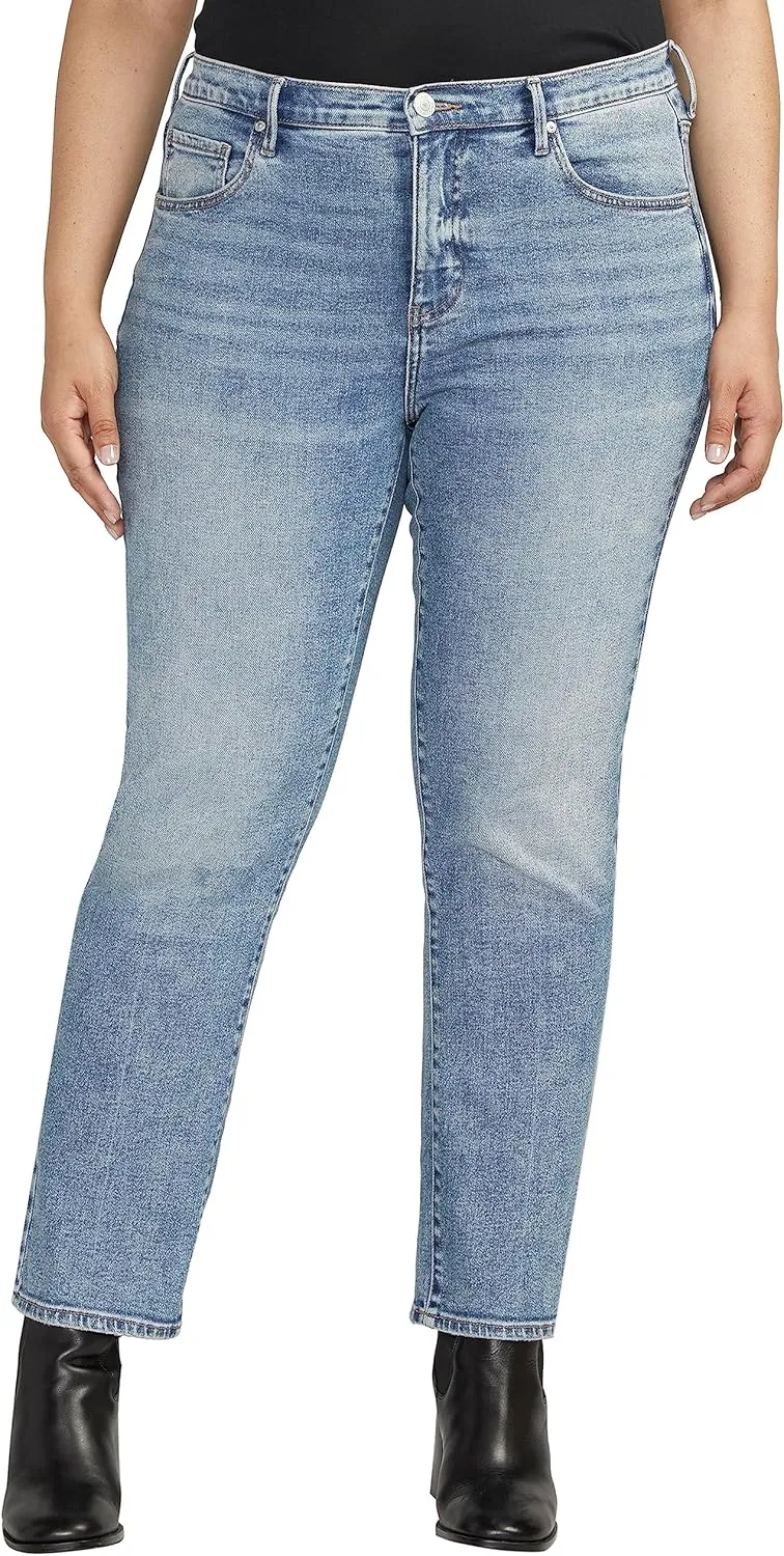 JAG Women's Plus Size Cassie Mid Rise Slim Straight Leg Jeans & Pants-Legacy