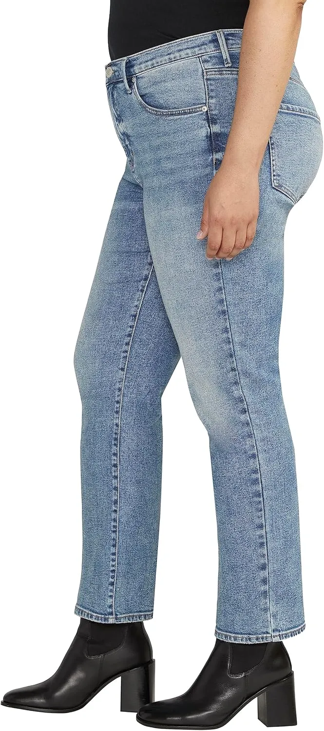 JAG Women's Plus Size Cassie Mid Rise Slim Straight Leg Jeans & Pants-Legacy