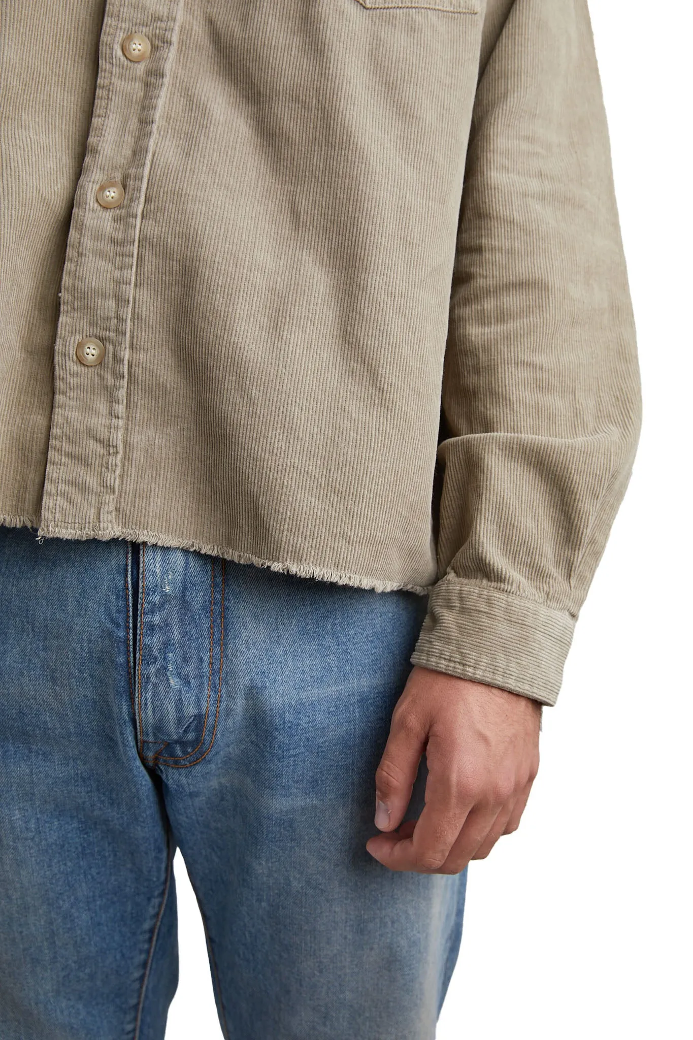 John Elliott Corduroy Hemi Shirt 'Bark'