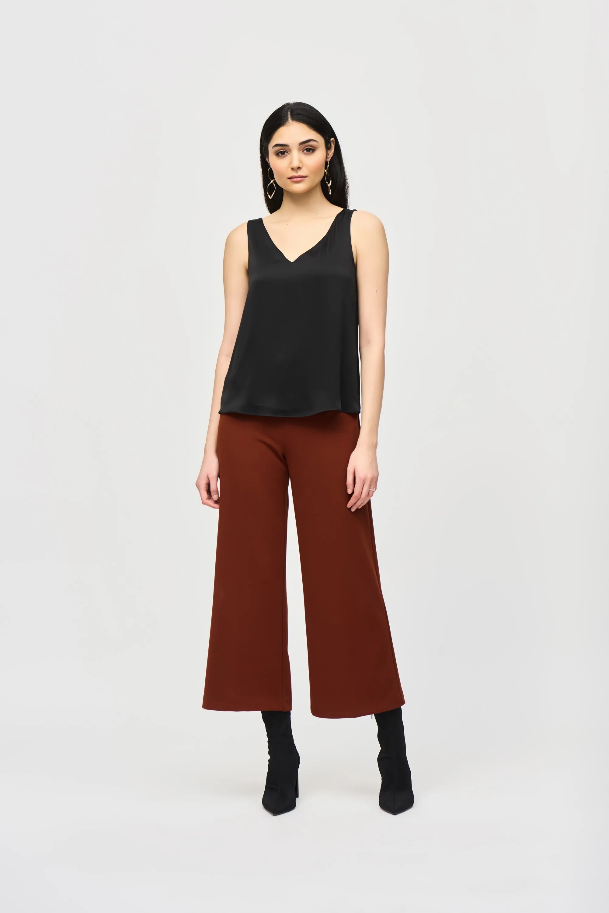 Joseph Ribkoff Satin Straight Sleeveless Top 243110 - Black