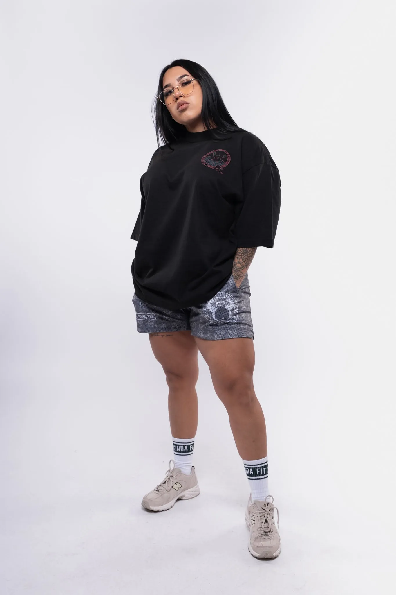 Kinda Fit Kinda Fat Beefy Beast Signature 5.5" Mesh Shorts (Grey)