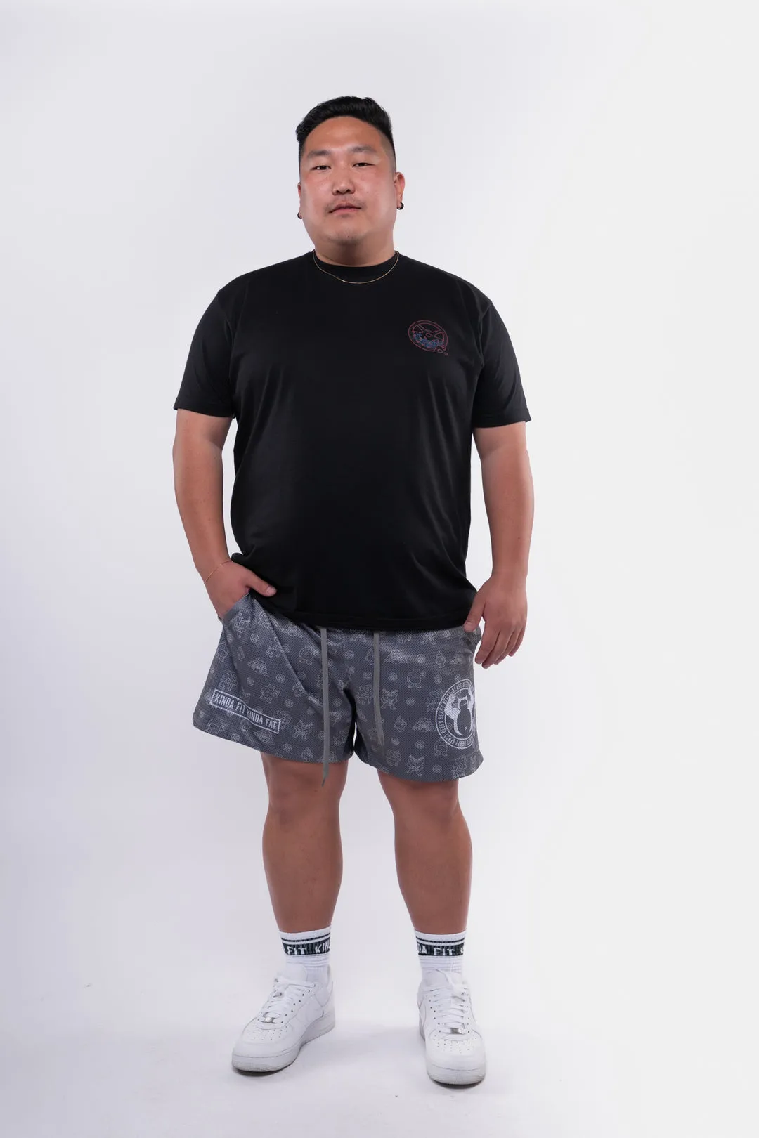 Kinda Fit Kinda Fat Beefy Beast Signature 5.5" Mesh Shorts (Grey)