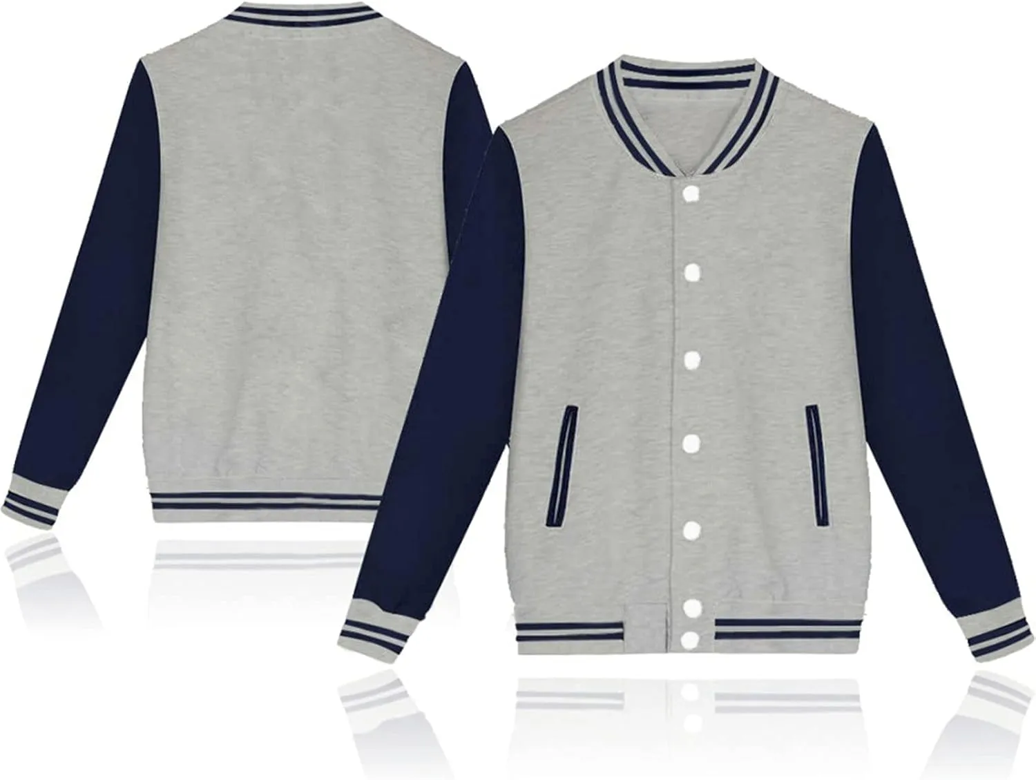Kingspinner mens Classic Stand Collar Bomber Jacket Slim Fit Varsity Baseball Jacket Bomber Casual Sweater Outwear