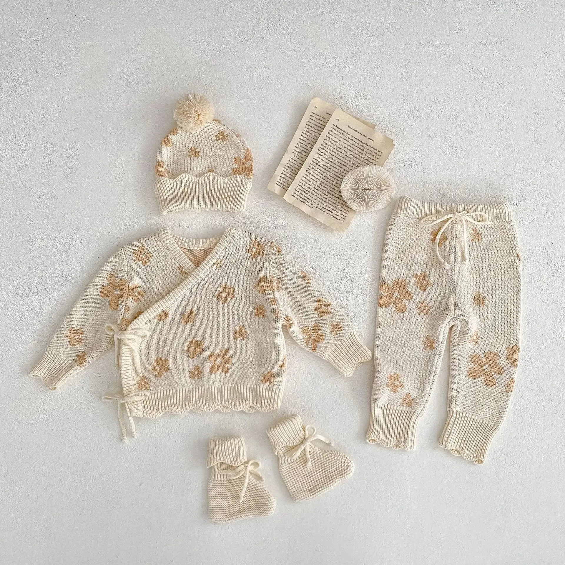 Knitted Beige Jumper & Leggings Set