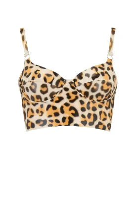 Leopard Latex Full Cup Longline Bra