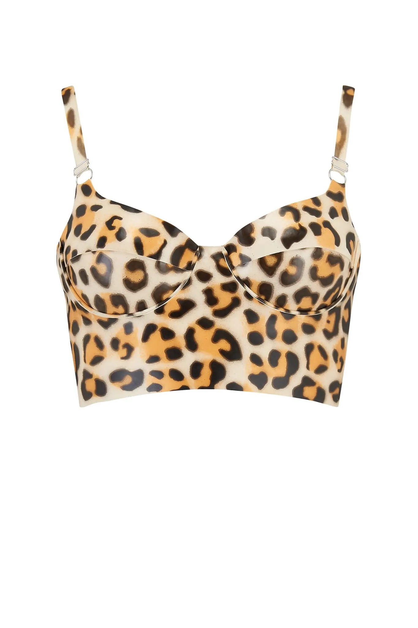 Leopard Latex Full Cup Longline Bra