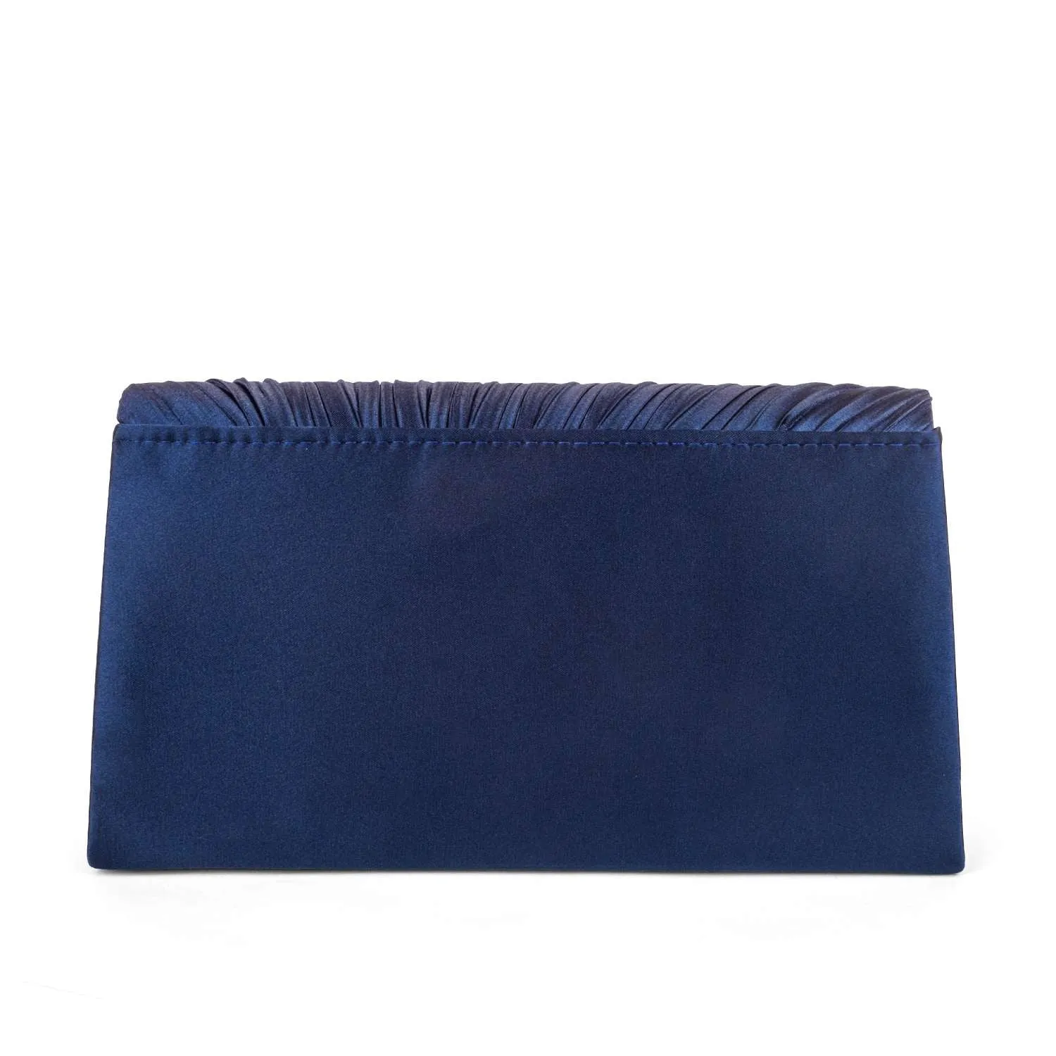Lily Pleated V-Flap Satin Clutch