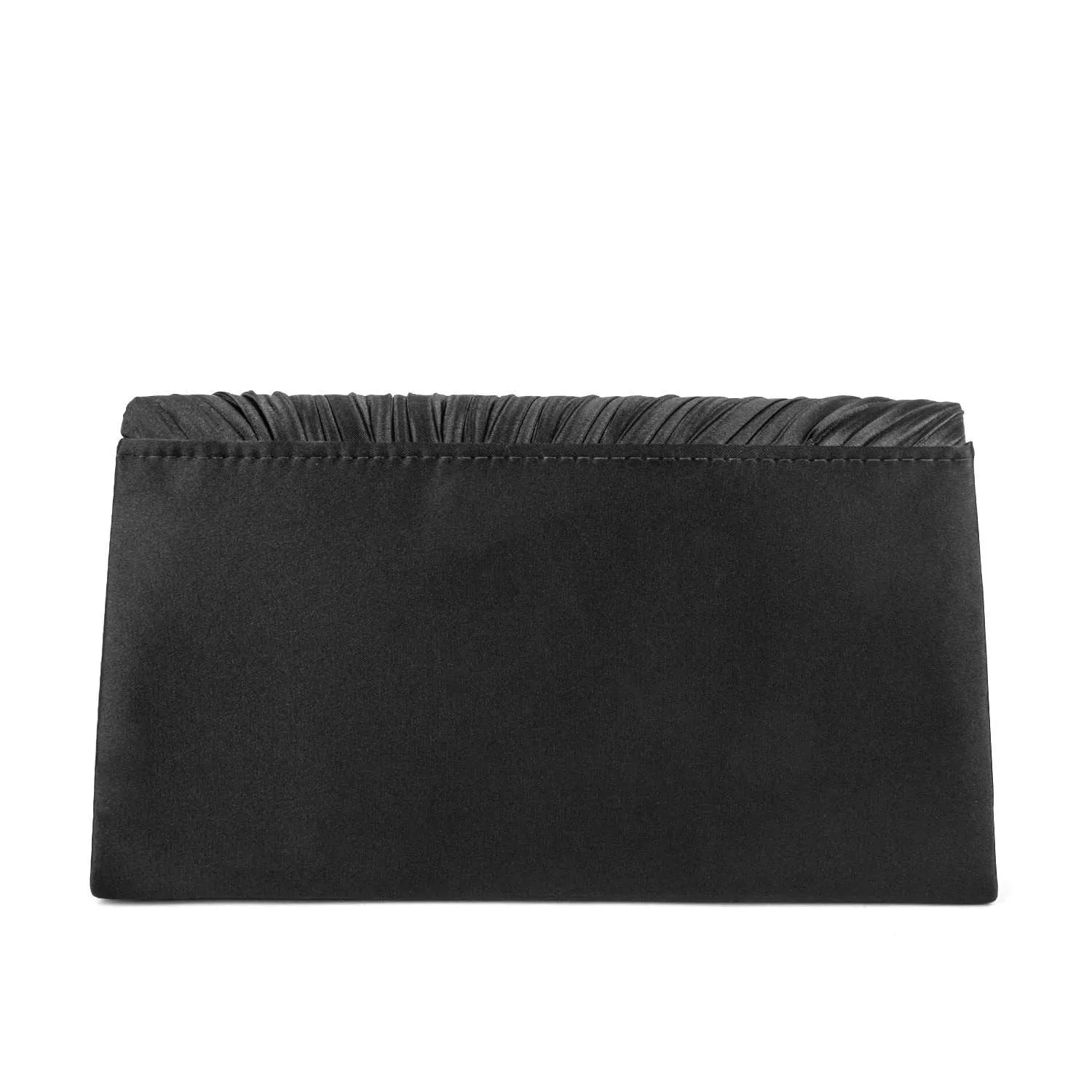 Lily Pleated V-Flap Satin Clutch