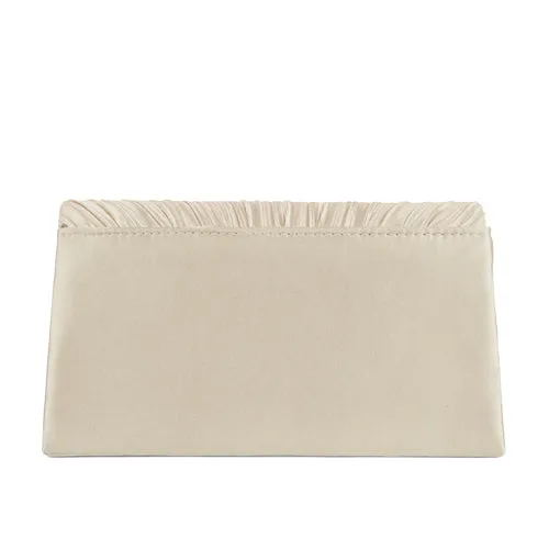 Lily Pleated V-Flap Satin Clutch