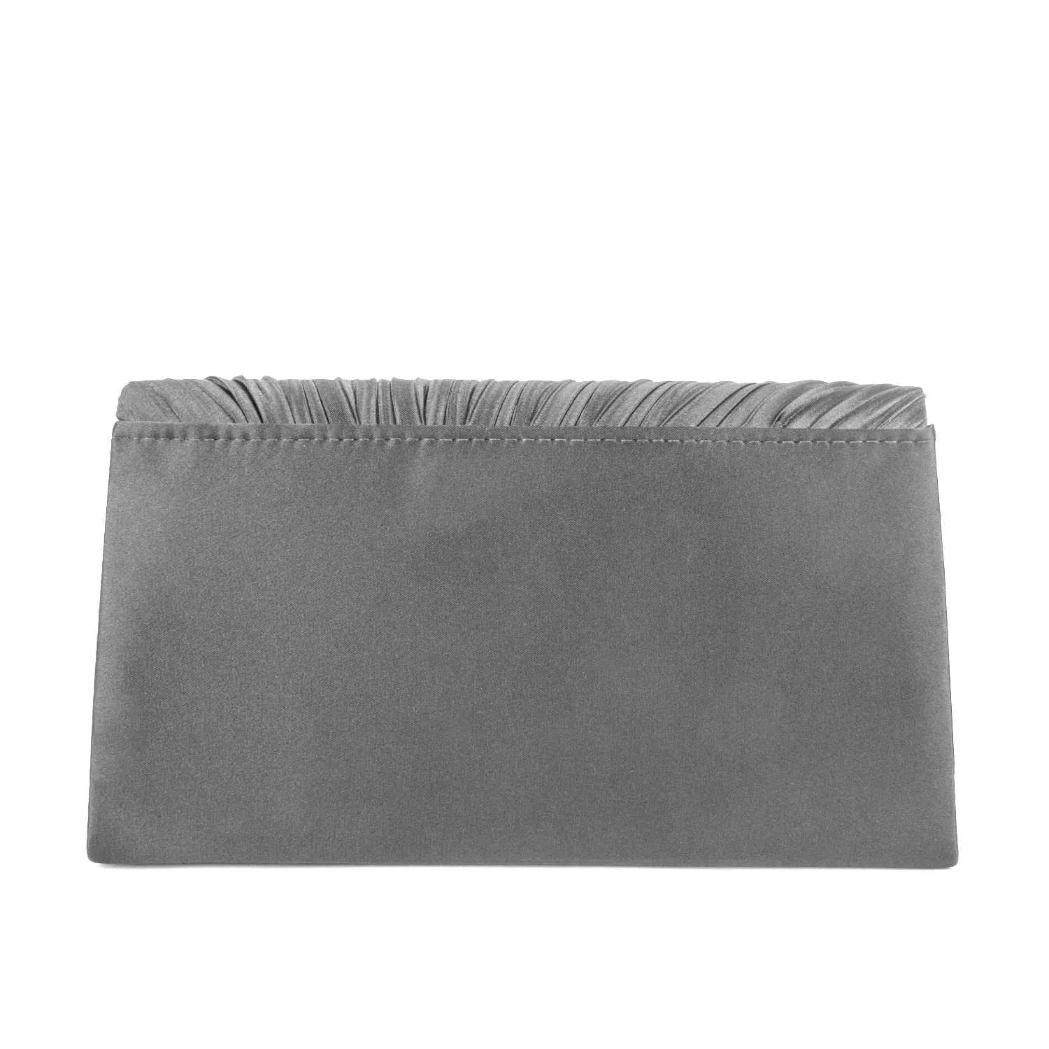 Lily Pleated V-Flap Satin Clutch