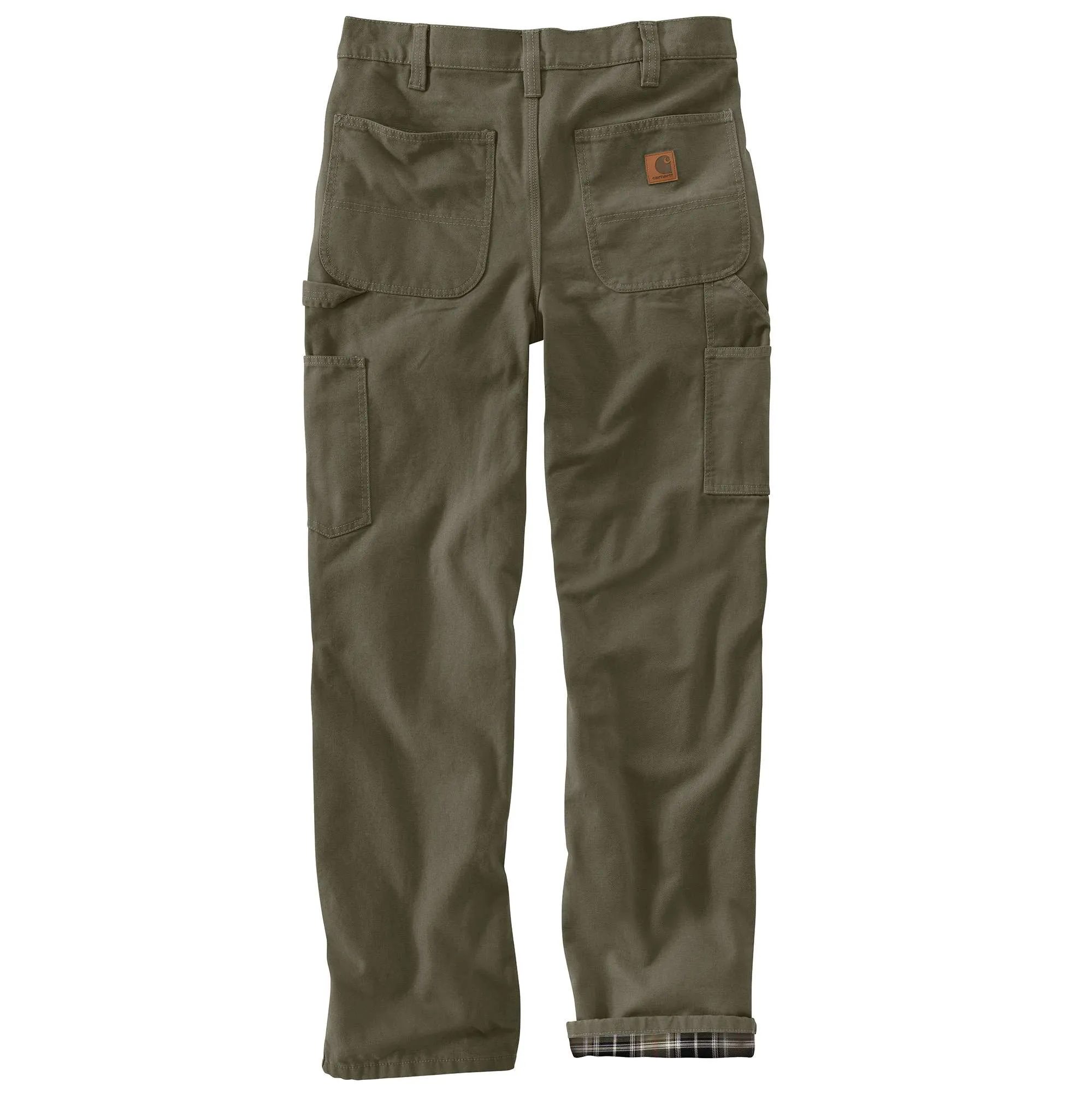 Loose Fit Washed Duck Flannel-Lined Utility Work Pant