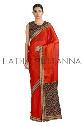 Madurai - Red Tissue with Rich Thread Work Pallu
