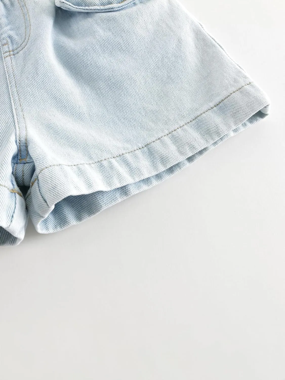 marc & janie Toddler Girl Cotton Denim Shorts Stylish Lace Waist Bottoms 550859
