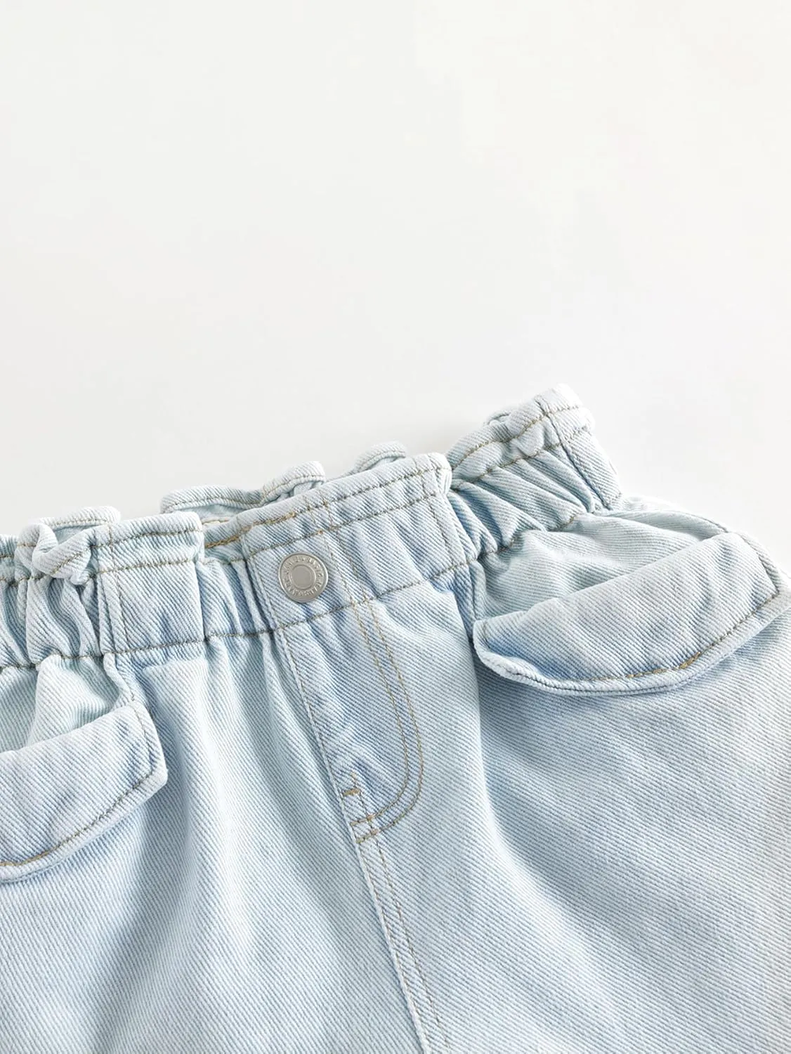 marc & janie Toddler Girl Cotton Denim Shorts Stylish Lace Waist Bottoms 550859