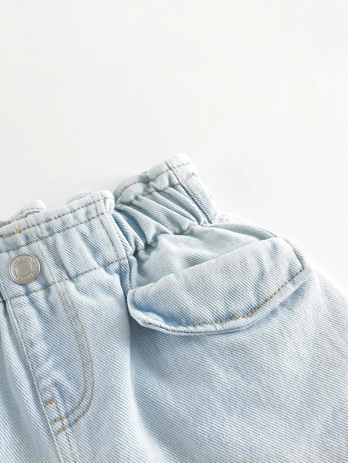 marc & janie Toddler Girl Cotton Denim Shorts Stylish Lace Waist Bottoms 550859