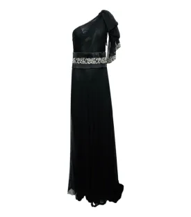 Marchesa Silk & Crystal Gown. Size 8US