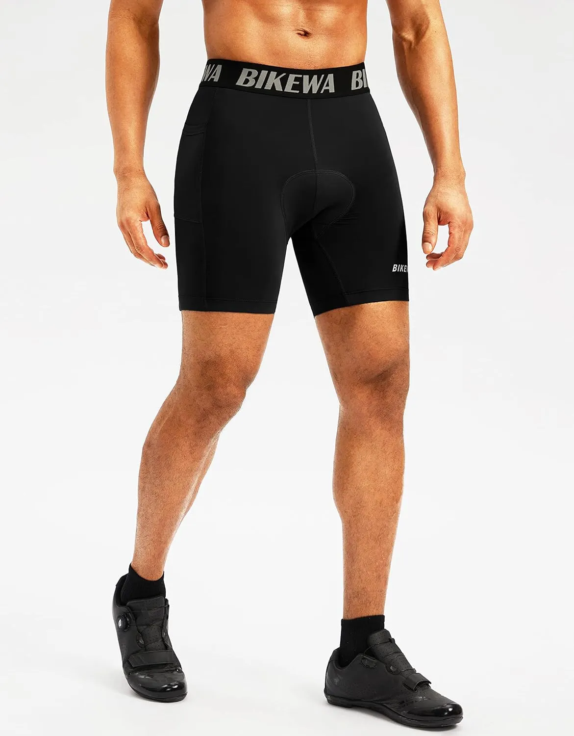 Men's 4D Padded Bike Shorts Cycling Underwear Biking Bicycle Padding Shorts for Men Side Pockets