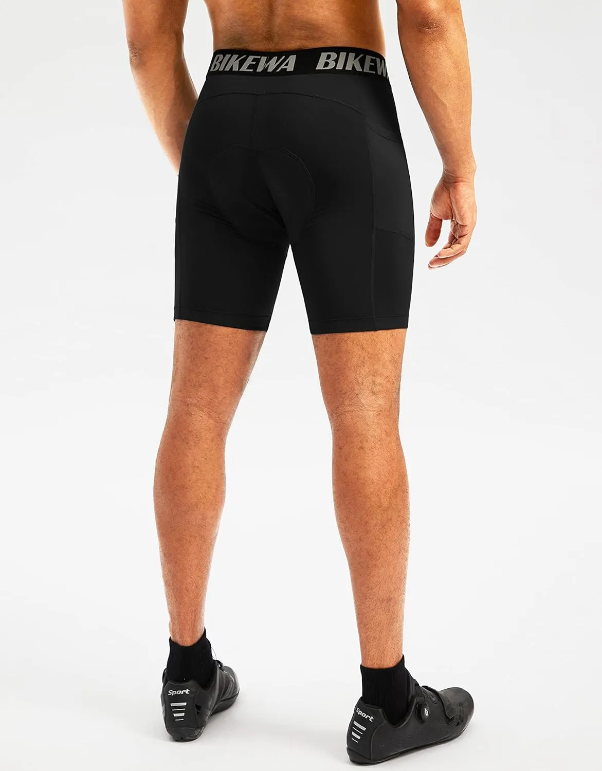 Men's 4D Padded Bike Shorts Cycling Underwear Biking Bicycle Padding Shorts for Men Side Pockets