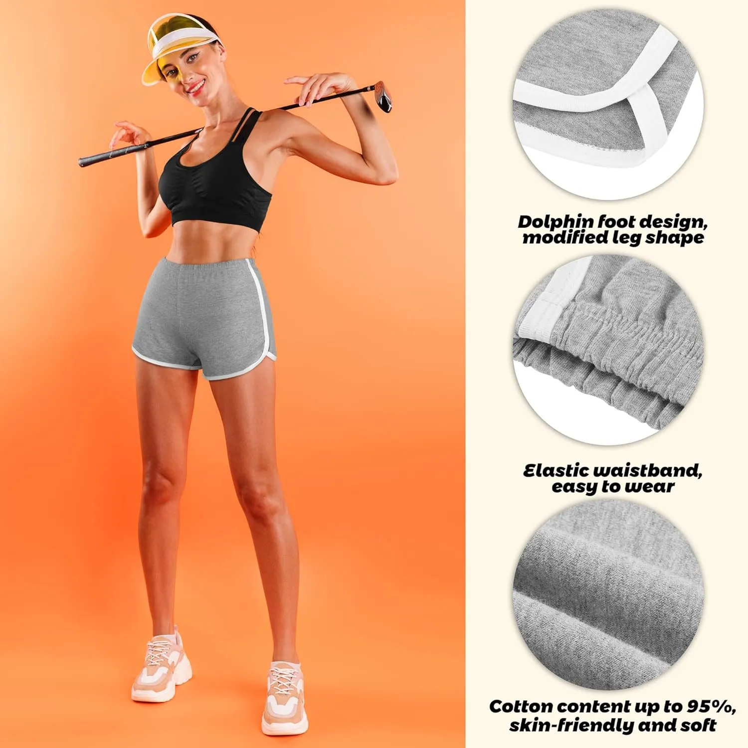 Motarto 3 Pack Women Cotton Sports Shorts Athletic Shorts Yoga Dance Summer Short Pants