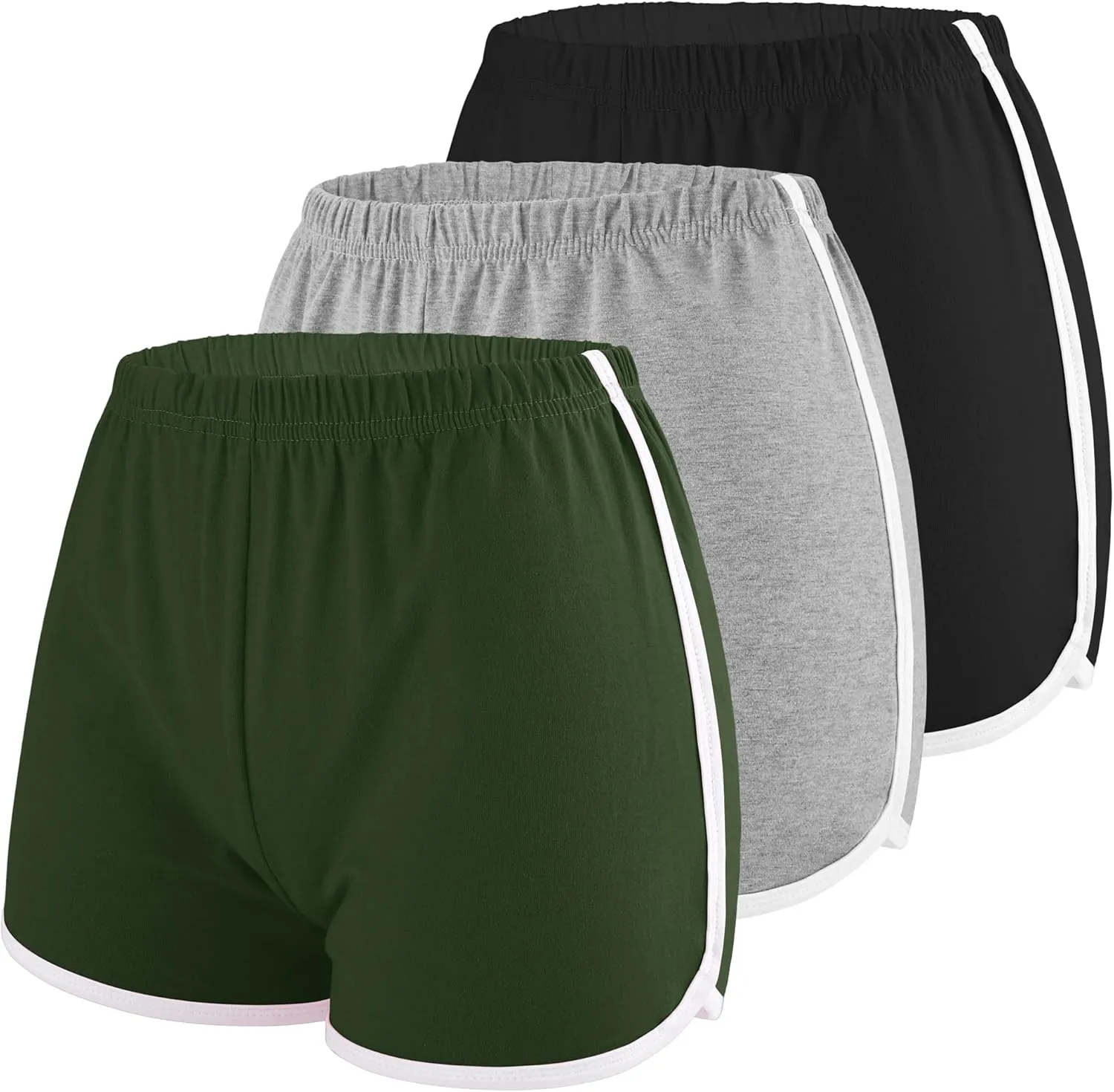 Motarto 3 Pack Women Cotton Sports Shorts Athletic Shorts Yoga Dance Summer Short Pants