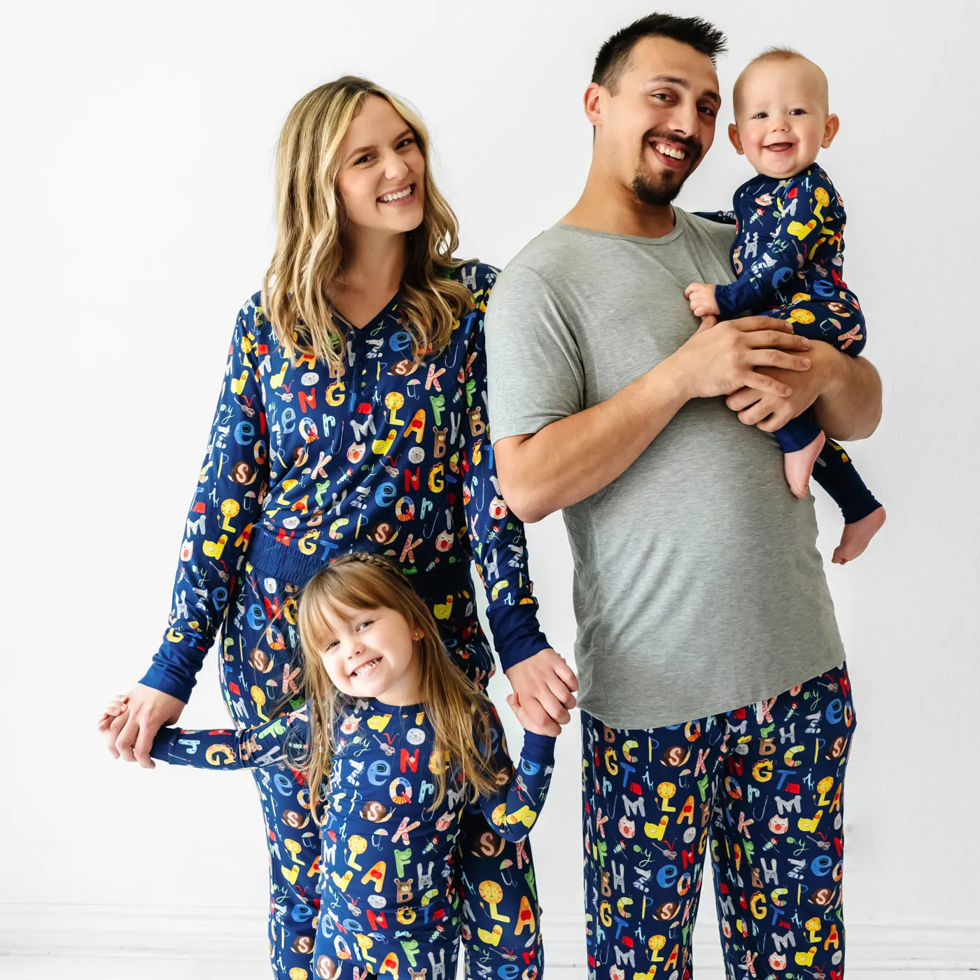 Navy Alphabet Friends Men's Pajama Pants